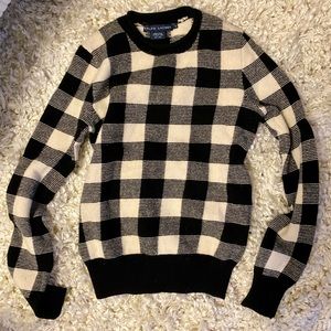 Black & white checkered wool sweater